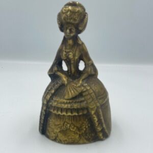 Vintage Brass Victorian Lady Bell Shape figure Rare unique Hand Casted  5”